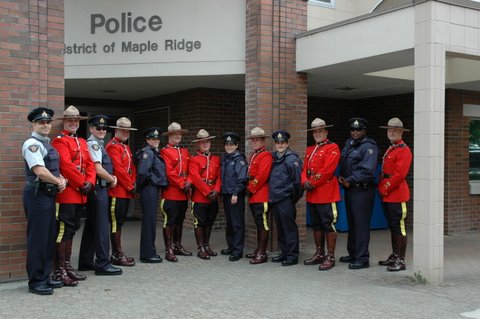 Photo of Auxiliaries in uniform on Canada Day