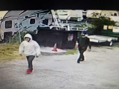 Surveillance photo of suspects involved in damage to RV in Trail, BC