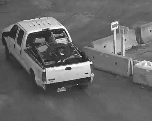 Photo of suspect white Ford truck involved in Midway Mill theft