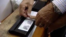 Person being fingerprinted