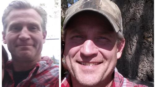 John Wesley Edwards, two pictures, both of his face. Caucasian man, 45 years old with blonde/grey hair.  One picture with a camouflage hat and one without.  