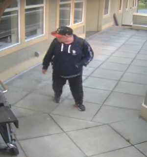 Suspect walking, faced blurred 