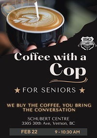 advertising poster for coffee with a cop