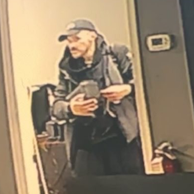 Still image of surveillance video of alleged suspect